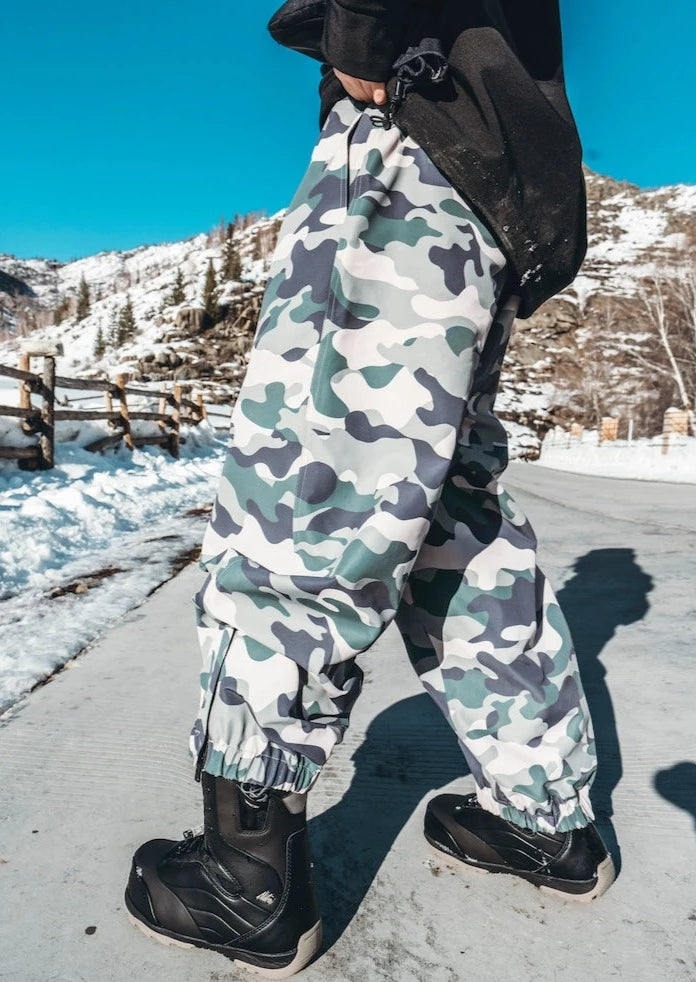 Awka Defender Camo Baggy Ski Snowboard Pants Sesh Snow