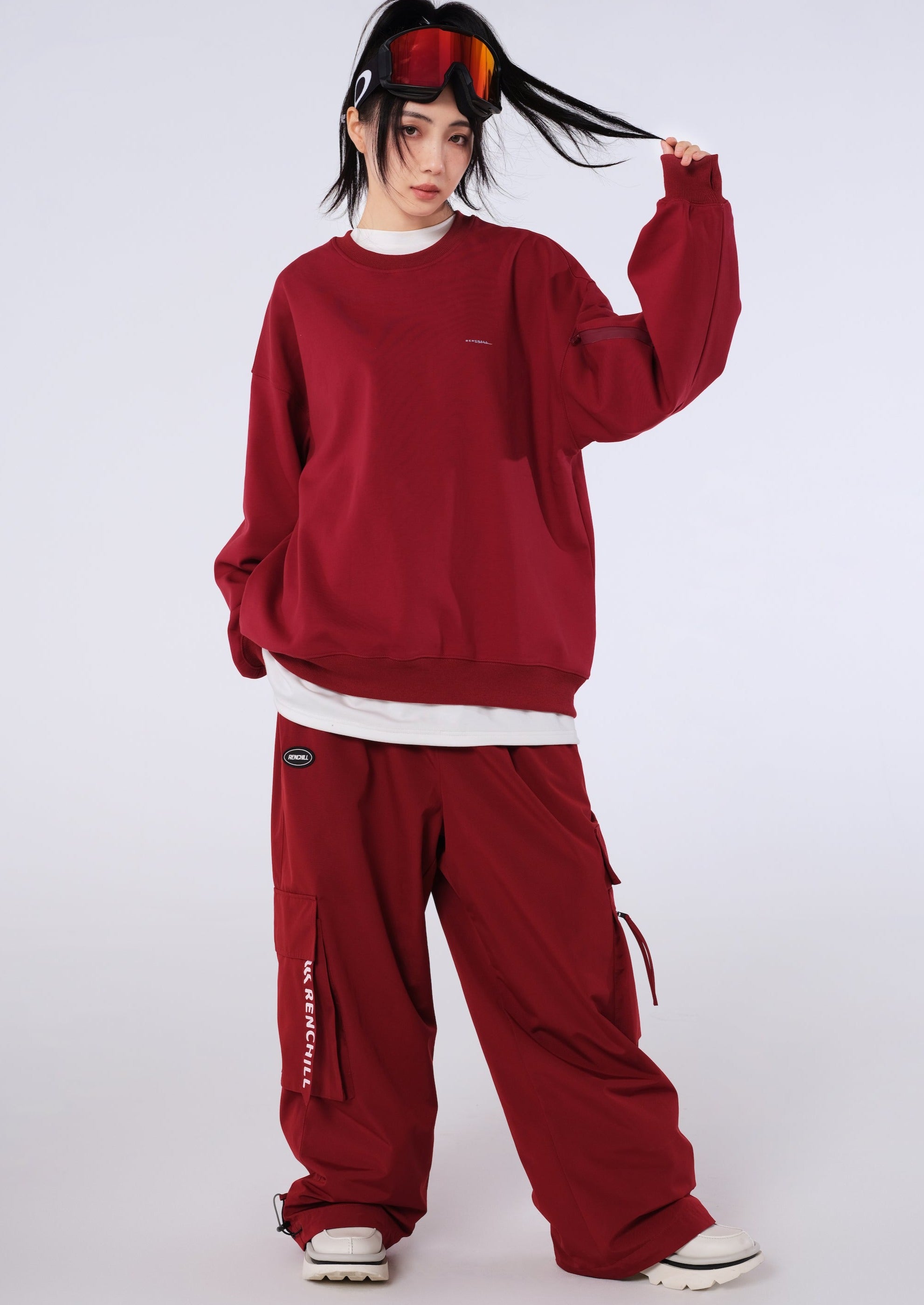 RenChill Wine Red Baggy Ski Snowboard Pants